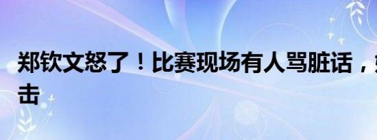 郑钦文怒了！比赛现场有人骂脏话，她霸气回击