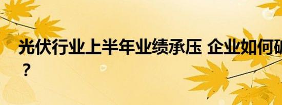 光伏行业上半年业绩承压 企业如何破局而出？