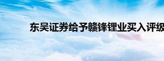 东吴证券给予赣锋锂业买入评级