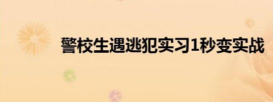 警校生遇逃犯实习1秒变实战