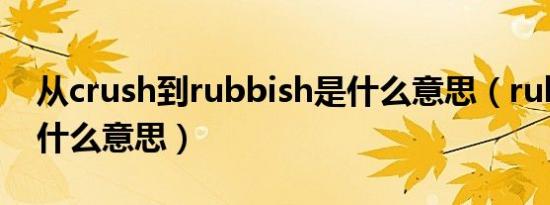 从crush到rubbish是什么意思（rubbish是什么意思）