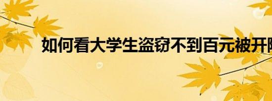 如何看大学生盗窃不到百元被开除