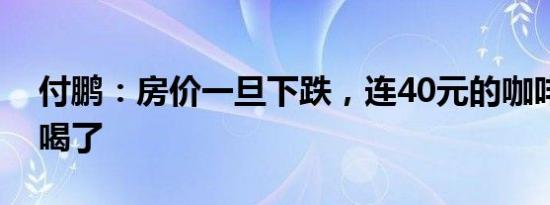 付鹏：房价一旦下跌，连40元的咖啡都不敢喝了