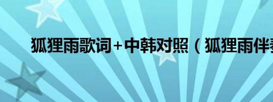 狐狸雨歌词+中韩对照（狐狸雨伴奏）