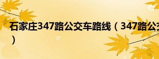 石家庄347路公交车路线（347路公交车路线）