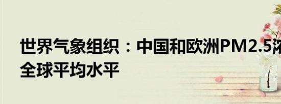 世界气象组织：中国和欧洲PM2.5浓度低于全球平均水平