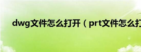 dwg文件怎么打开（prt文件怎么打开）