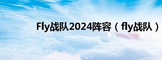 Fly战队2024阵容（fly战队）