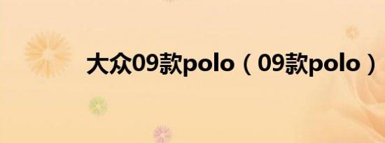 大众09款polo（09款polo）