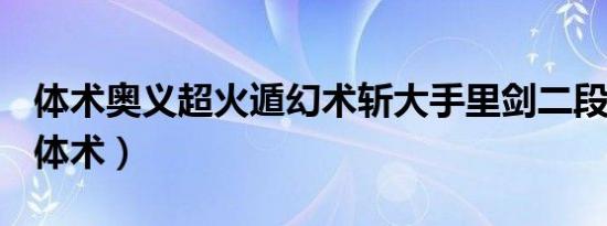 体术奥义超火遁幻术斩大手里剑二段落之术（体术）