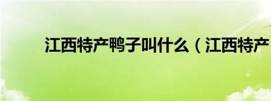 江西特产鸭子叫什么（江西特产）