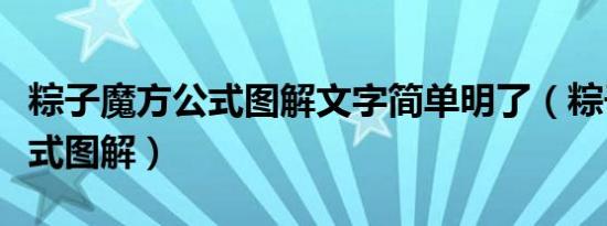 粽子魔方公式图解文字简单明了（粽子魔方公式图解）