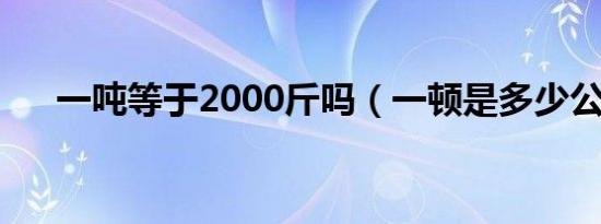 一吨等于2000斤吗（一顿是多少公斤）