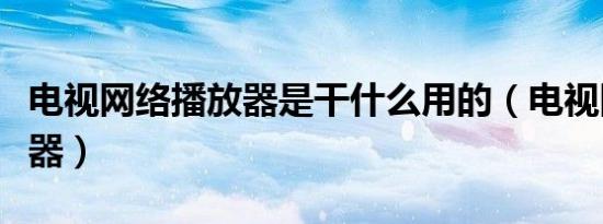 电视网络播放器是干什么用的（电视网络播放器）