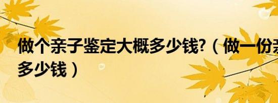 做个亲子鉴定大概多少钱?（做一份亲子鉴定多少钱）