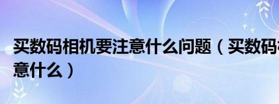 买数码相机要注意什么问题（买数码相机要注意什么）