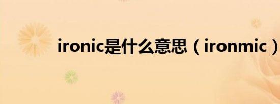 ironic是什么意思（ironmic）