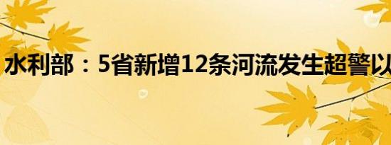 水利部：5省新增12条河流发生超警以上洪水