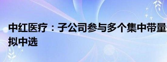 中红医疗：子公司参与多个集中带量采购项目拟中选