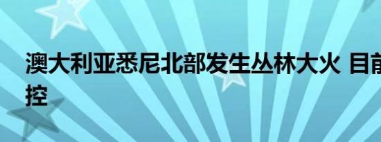 澳大利亚悉尼北部发生丛林大火 目前火势失控