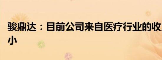 骏鼎达：目前公司来自医疗行业的收入占比较小