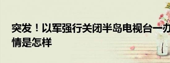 突发！以军强行关闭半岛电视台一办事处 详情是怎样