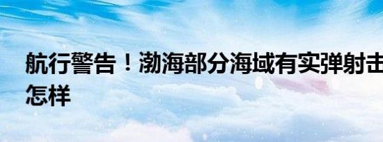 航行警告！渤海部分海域有实弹射击 详情是怎样