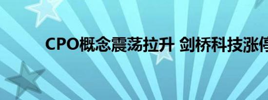 CPO概念震荡拉升 剑桥科技涨停