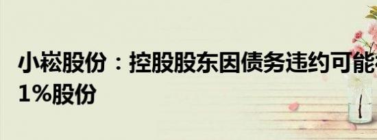 小崧股份：控股股东因债务违约可能被动减持1%股份