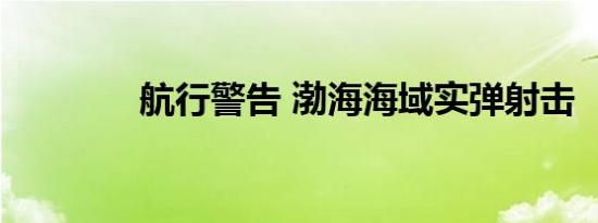 航行警告 渤海海域实弹射击