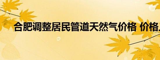 合肥调整居民管道天然气价格 价格上涨