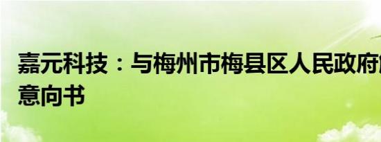 嘉元科技：与梅州市梅县区人民政府解除投资意向书