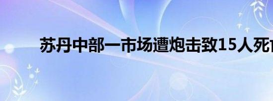 苏丹中部一市场遭炮击致15人死亡