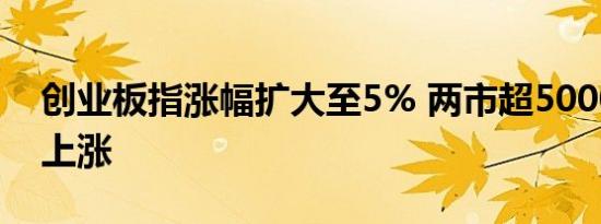 创业板指涨幅扩大至5% 两市超5000家个股上涨