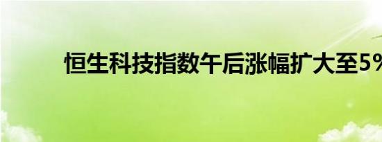 恒生科技指数午后涨幅扩大至5%