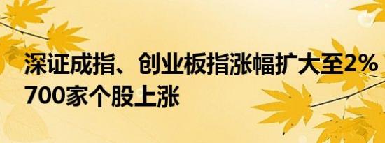 深证成指、创业板指涨幅扩大至2% 两市超4700家个股上涨