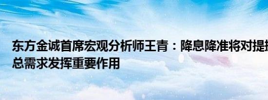 东方金诚首席宏观分析师王青：降息降准将对提振宏观经济总需求发挥重要作用