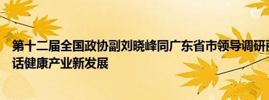 第十二届全国政协副刘晓峰同广东省市领导调研丽之健，共话健康产业新发展