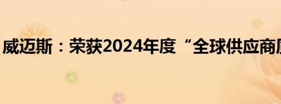 威迈斯：荣获2024年度“全球供应商质量奖”