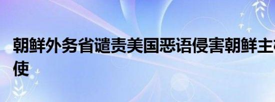 朝鲜外务省谴责美国恶语侵害朝鲜主权权利行使