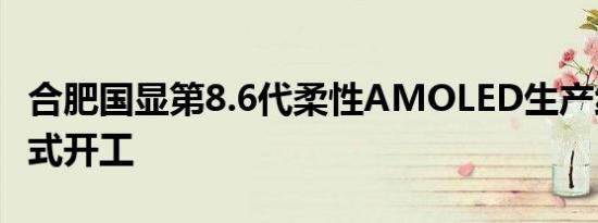 合肥国显第8.6代柔性AMOLED生产线项目正式开工