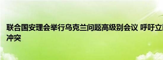 联合国安理会举行乌克兰问题高级别会议 呼吁立即停止俄乌冲突