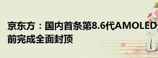 京东方：国内首条第8.6代AMOLED生产线提前完成全面封顶