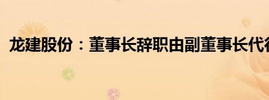 龙建股份：董事长辞职由副董事长代行职责