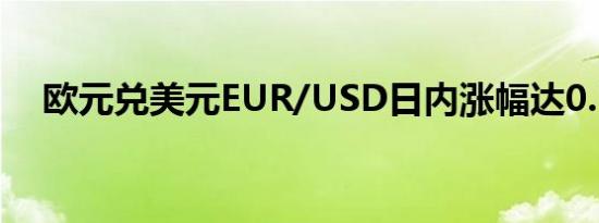 欧元兑美元EUR/USD日内涨幅达0.50%