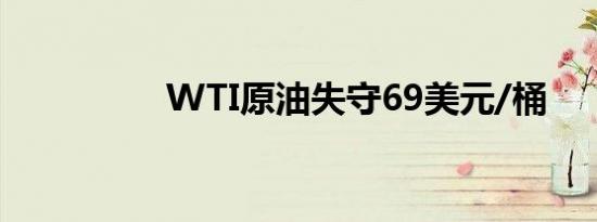 WTI原油失守69美元/桶