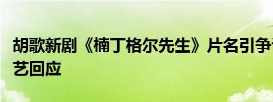 胡歌新剧《楠丁格尔先生》片名引争议，爱奇艺回应