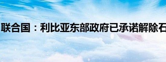 联合国：利比亚东部政府已承诺解除石油封锁