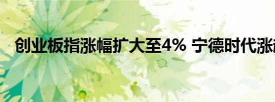 创业板指涨幅扩大至4% 宁德时代涨超7%