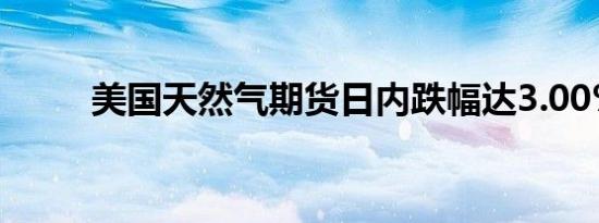 美国天然气期货日内跌幅达3.00%